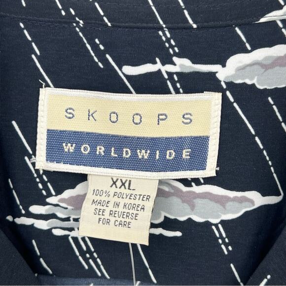 Skoops tropical Hawaiian palm tree fighter planes button down  shirt XXL NEW - Picture 7 of 9